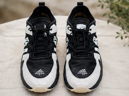 Black & White Lace-Up Casual Sneakers - Image 2