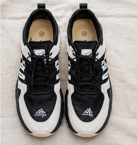 Black & White Lace-Up Casual Sneakers - Image 4