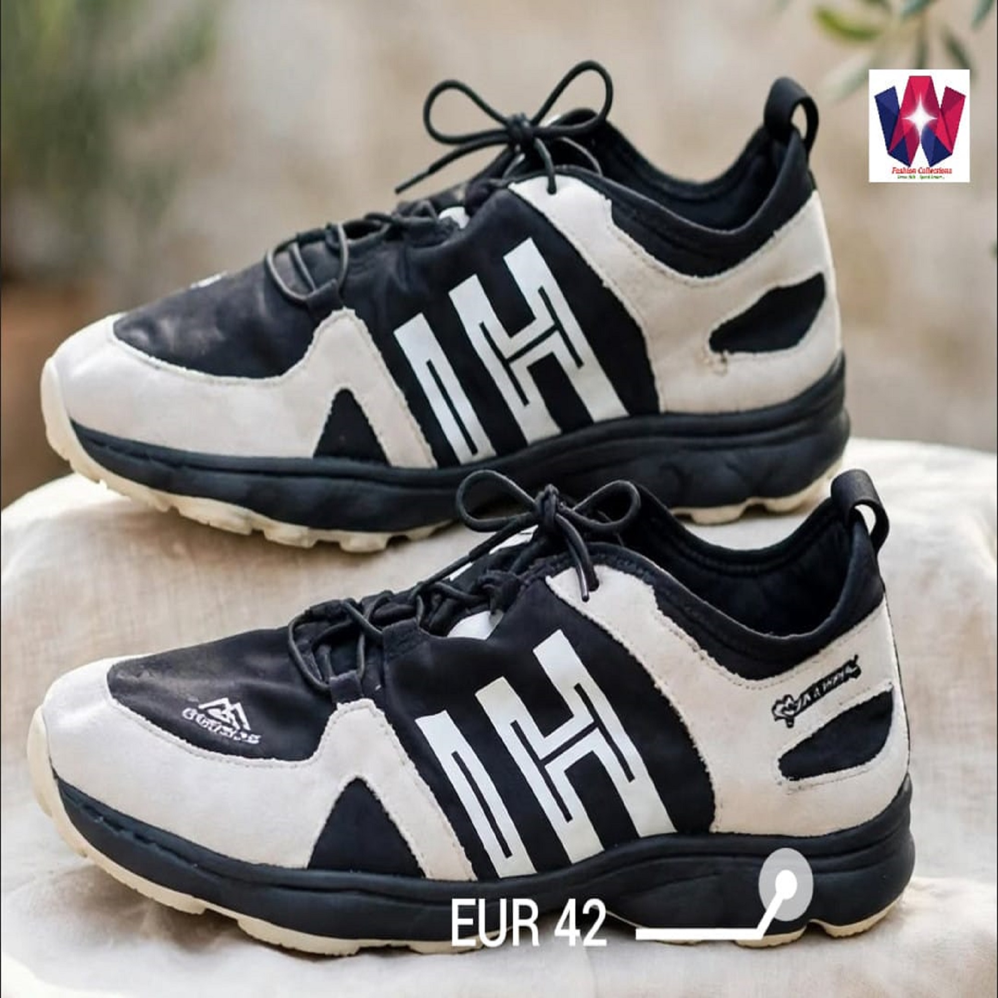 Black & White Lace-Up Casual Sneakers