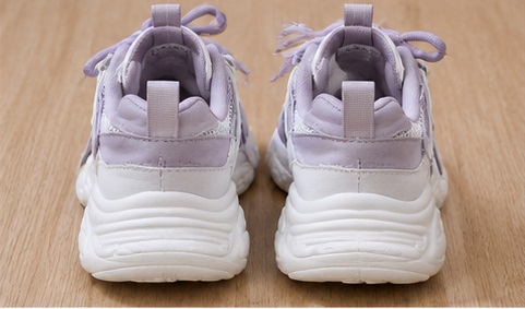 Lavender & White Chunky Mesh Sneakers - Image 3