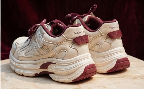 Fashion Collections White & Burgundy Casual Chunky Platform Sneakers - Image 4