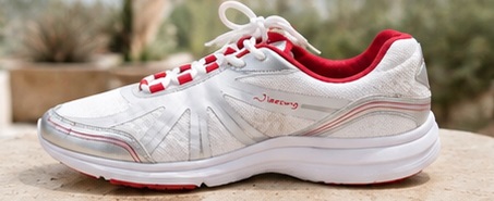 White & Red Lightweight Lace-Up Sneakers - Image 4